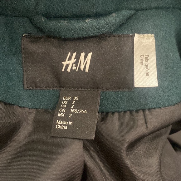 H&M wool jacket. Blue/green. Size 2 - Picture 6 of 6